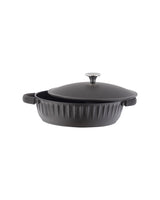 Freya 28 cm Brown Cooking Pot with Lid, Large Capacity Stockpot