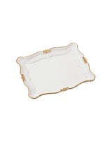 Polyresin Serving Tray - Elegant Gold Leaf Design