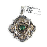 925 Sterling Silver Green Zircon Constantine Pendant - Ancient Allure