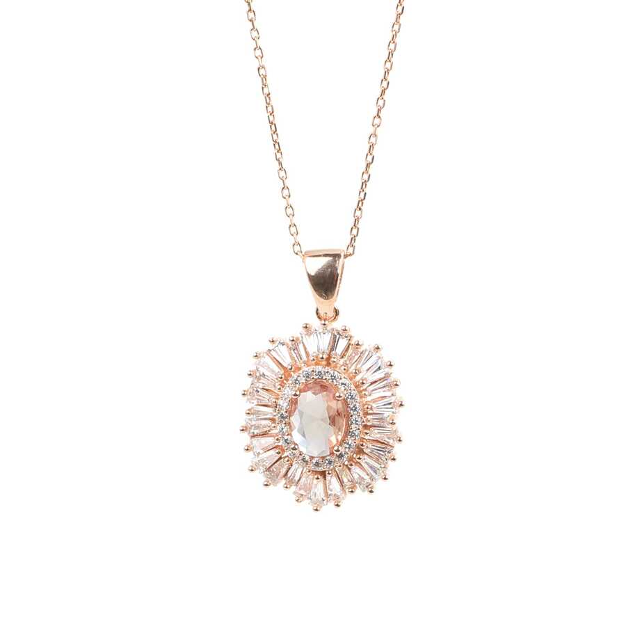 925 Sterling Silver Zultanite & Baguette Zircon Necklace