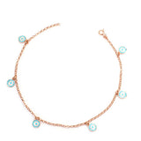 Premium 925 Sterling Silver Enamel Eye Bead Anklet