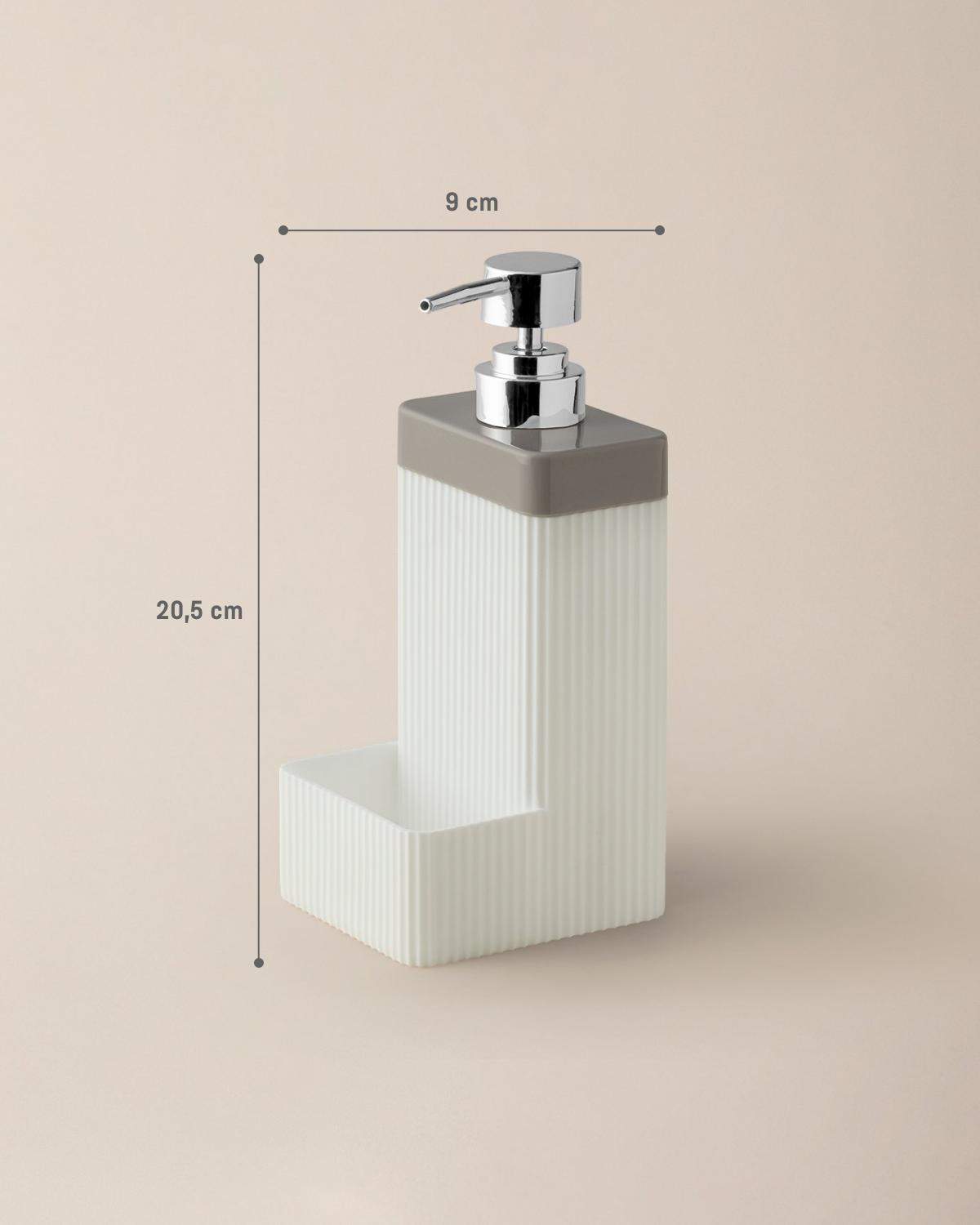 Soft Ecru Liquid Soap Dispenser for Bathroom - Elegant Marais Lautre Style
