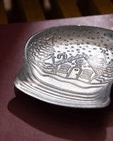 Silver Snow Globe Decorative Plate for Elegant Home Decor