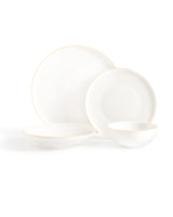 New Bone China 24-Piece Dinner Set - White & Gold Mirage