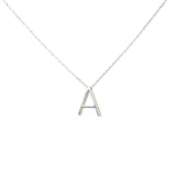 Sterling Silver 3D Initial 'A' Pendant Necklace - Personalized Elegance
