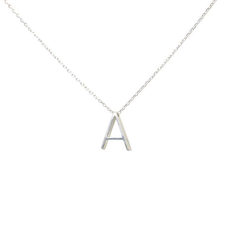 Sterling Silver 3D Initial 'A' Pendant Necklace - Personalized Elegance