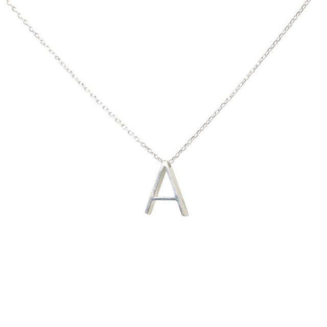 Sterling Silver 3D Initial 'A' Pendant Necklace - Personalized Elegance