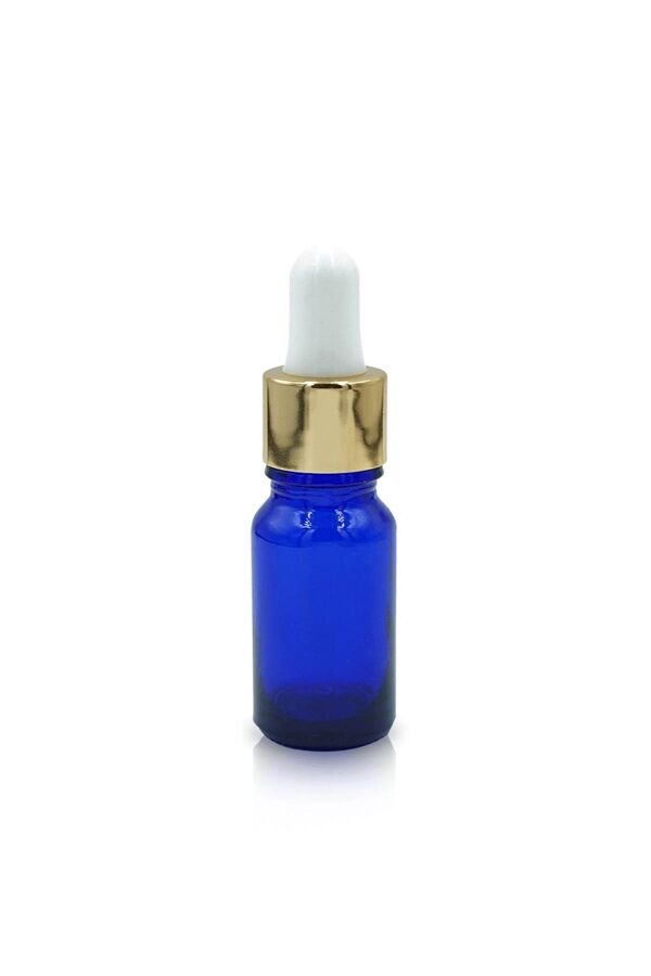 Blue Glass Dropper Bottles with Gold Caps - 10ml Set of 3