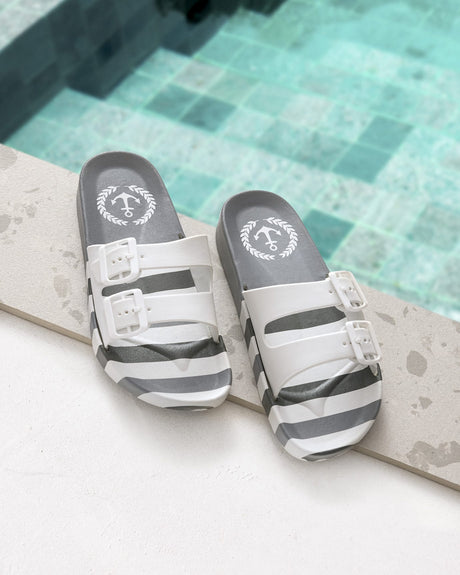 Mens Grey PVC Comfort Slides - Size 41 - Made in Turkey