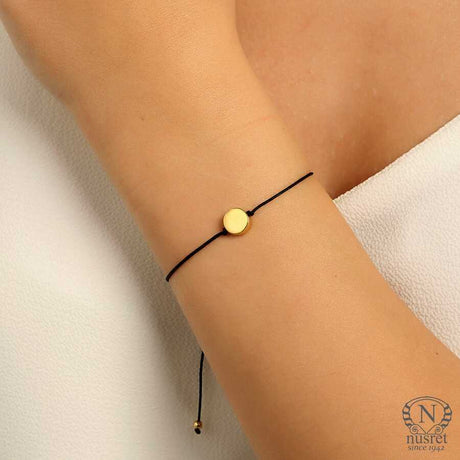 Premium 925 Sterling Silver Threaded Round Bracelet Yellow