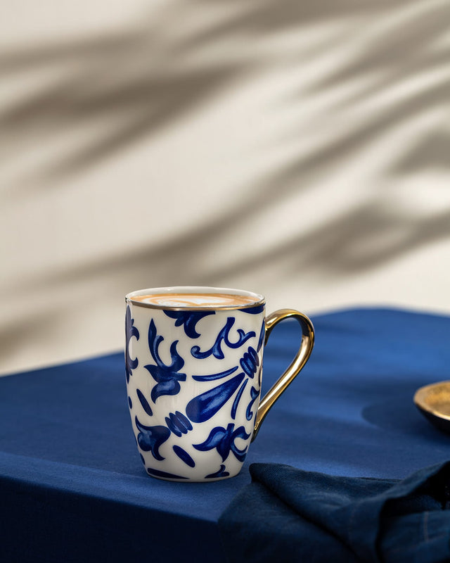 Darla Blue and White Ceramic Coffee Mug, 360ml