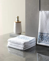 Soft 100% Cotton Hand Towel Set - 4 Pack, White & Grey