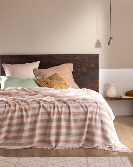 Double Cotton Bedspread - Powder Pink Quilted Bed Cover