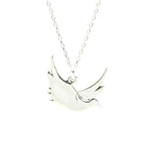 Sterling Silver Flying Bird Charm Necklace - Elegant & Dainty