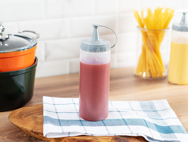 Durable Plastic Sauce & Dressing Bottle - Modern Minimalist Design
