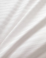 100% Cotton Sateen King Size Duvet Cover Set - Striped Ecru Design
