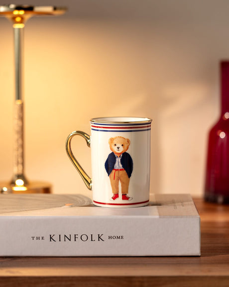 Colorful Bear Character Mug - Whimsical 225ml Coffee Tea Cup