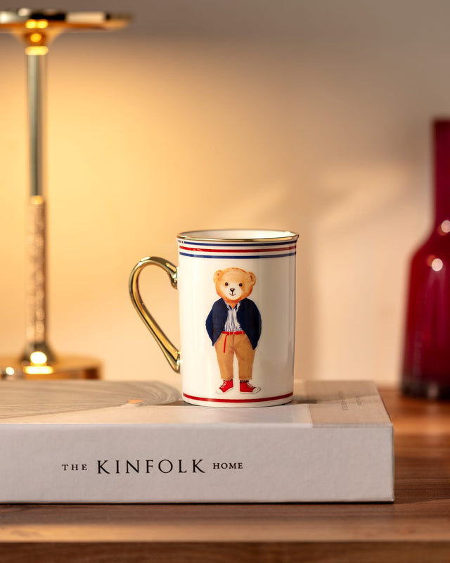 Colorful Bear Character Mug - Whimsical 225ml Coffee Tea Cup