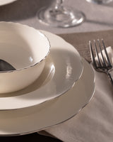 New Bone China 6-Person Dinner Set - Gold & Platinum Accents