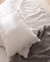 100% Cotton Double Duvet Cover Set - Serene White & Stone
