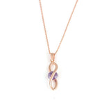 Rose Sterling Silver Frosted Amethyst Infinity Pendant Necklace
