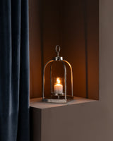Aluminum Decorative Lantern - Modern Clear Panel Tabletop Accent