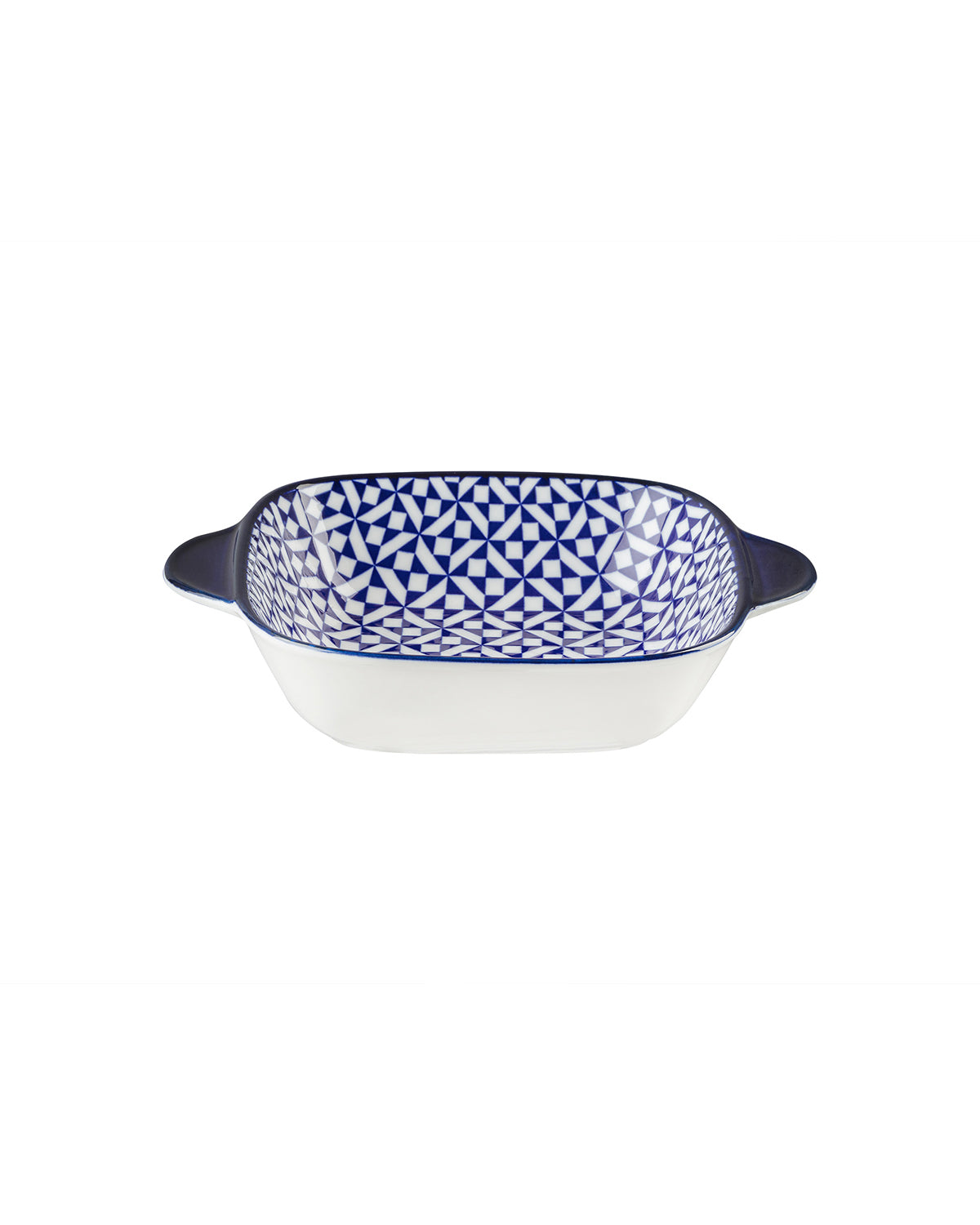 New Bone China Square Plate with Handle - Rêve Bleu Pattern
