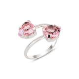 Swarovski Crystal Spiral Ring - Yellow Gold Plated Sterling Silver