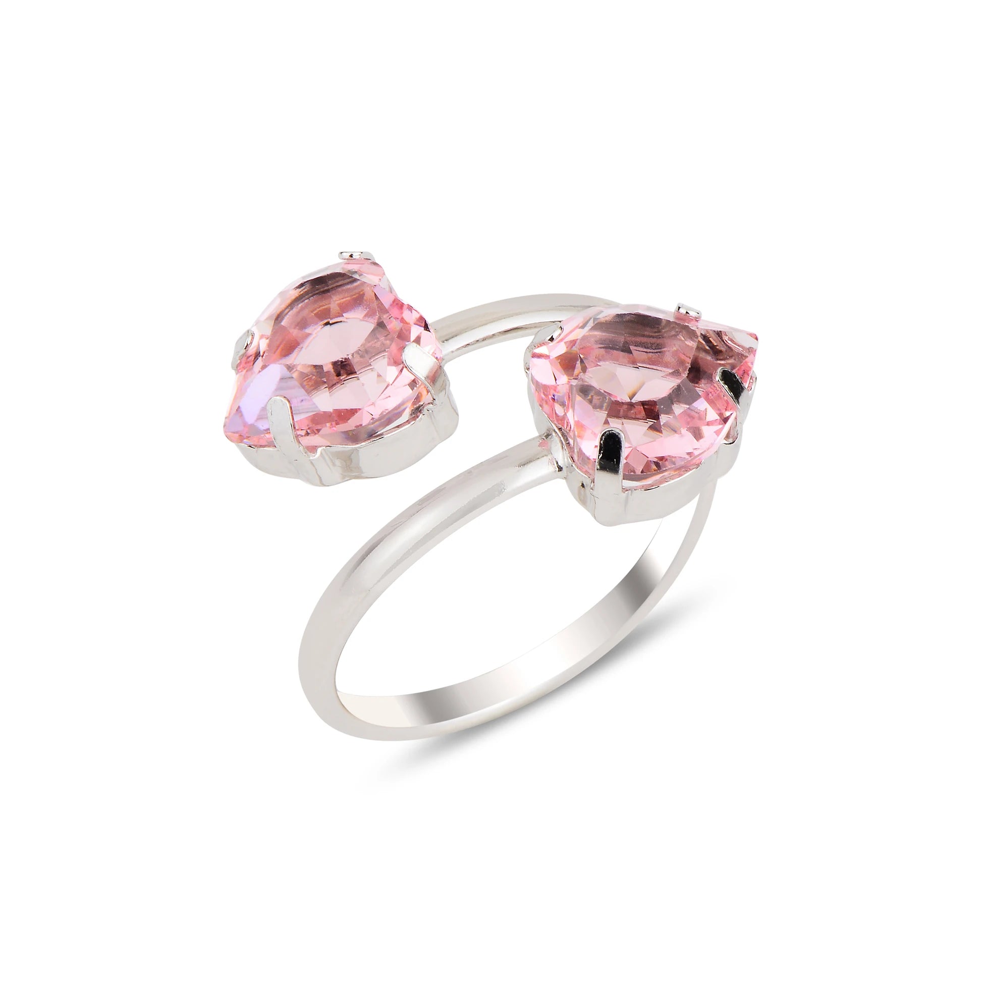 Swarovski Crystal Spiral Ring - Yellow Gold Plated Sterling Silver