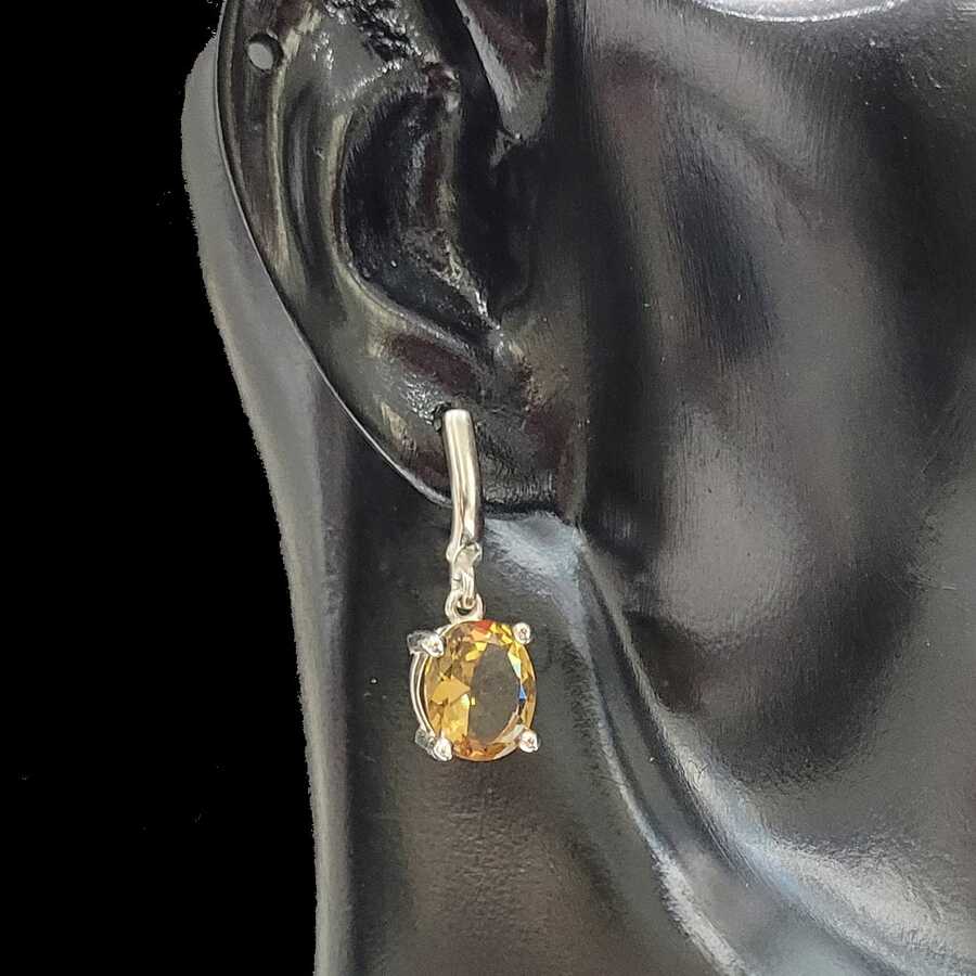 Sterling Silver Oval Zultanite Halo Dangle Earrings
