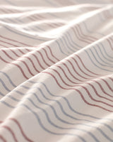 Ensemble de couette king size en mélange de coton - Bleu et bordeaux fil-teint
