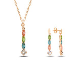 925 Sterling Silver Marquise Swarovski Crystal Jewelry Set