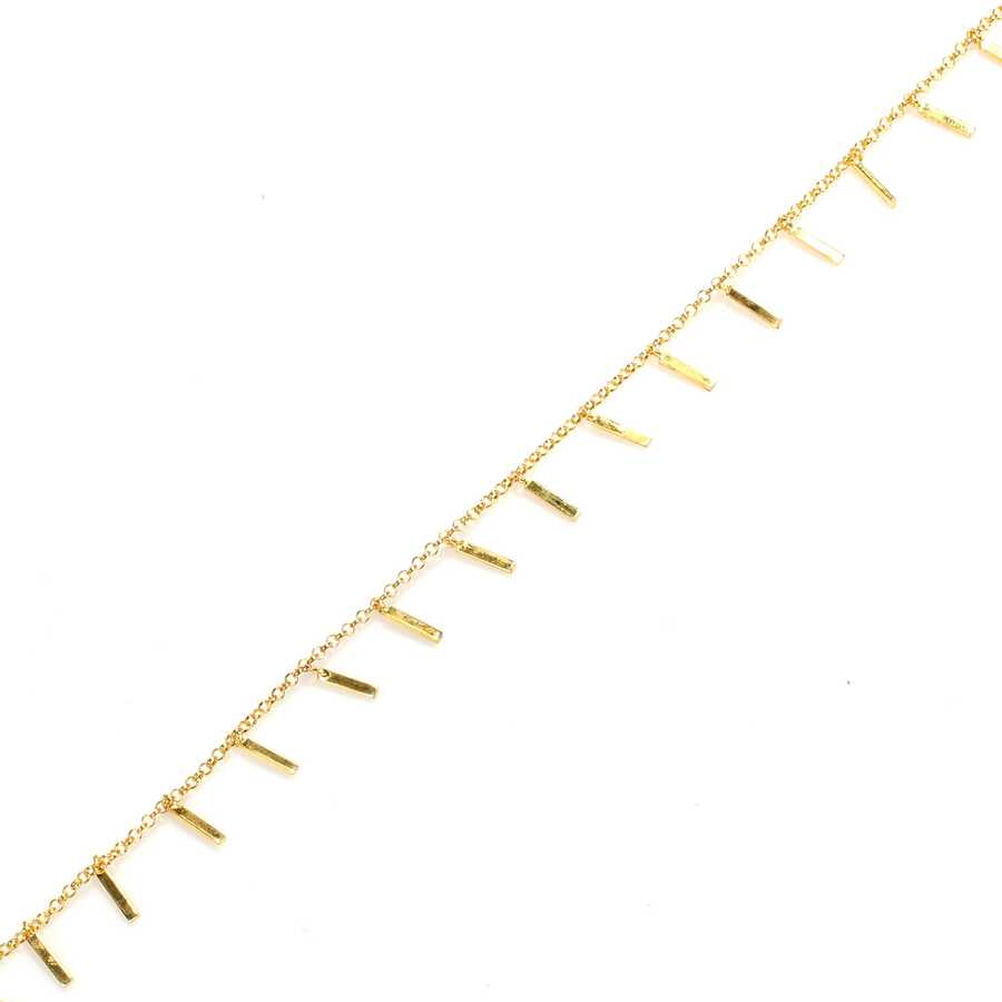 Premium 925 Sterling Silver Fringed Bar Anklet