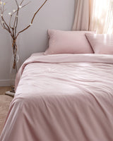 Blush Pink 100% Cotton Embroidered Full/Queen Duvet Cover Set