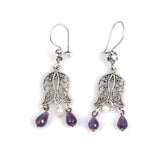Premium 925 Sterling Silver Pearl Amethyst Filigree Earring