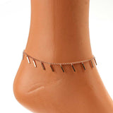 Premium 925 Sterling Silver Fringed Bar Anklet