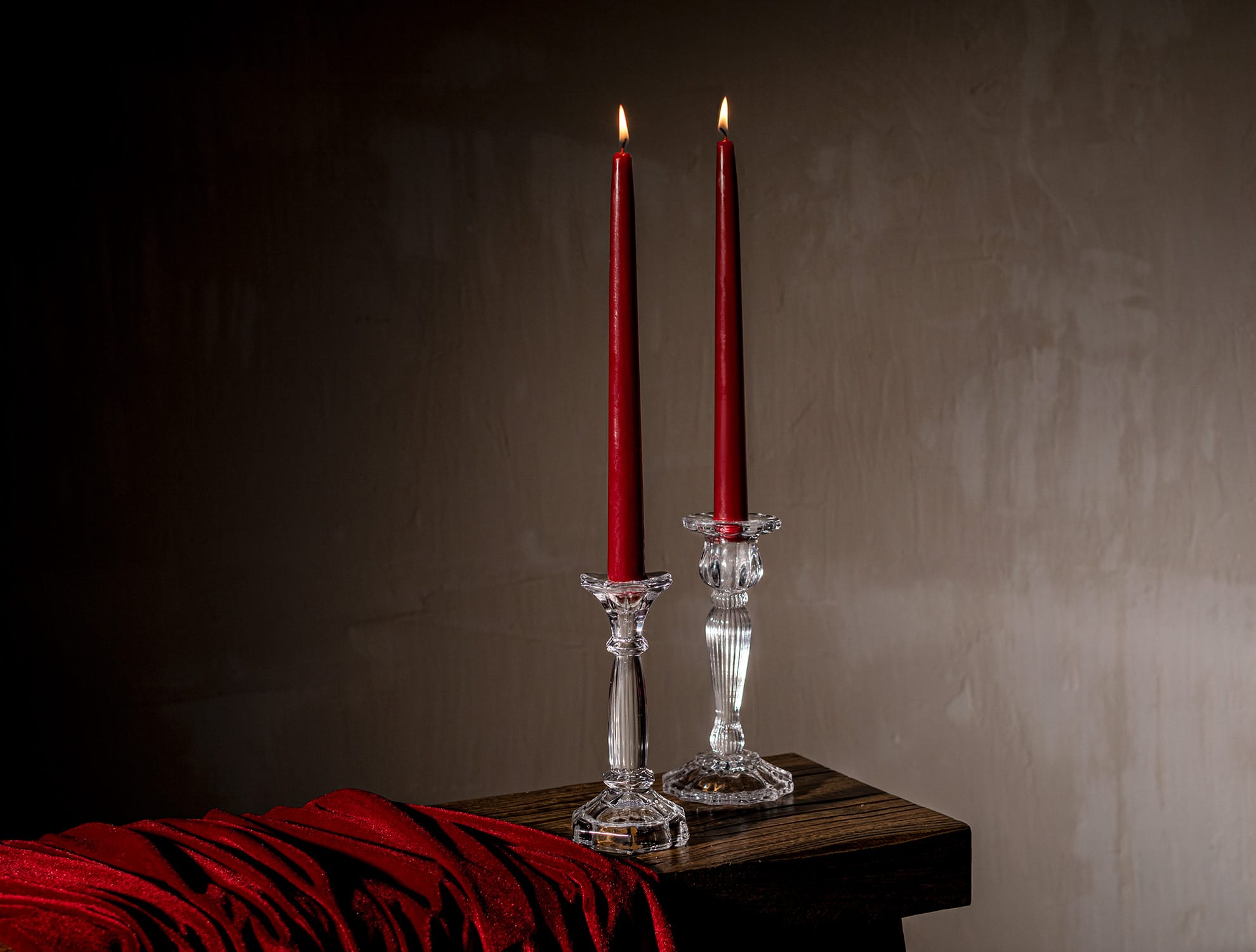 Red Taper Candle Set - 25 cm Height