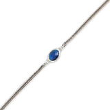 Sterling Silver Sapphire Zircon Fox Tail Chain Bracelet - Sophisticated Style