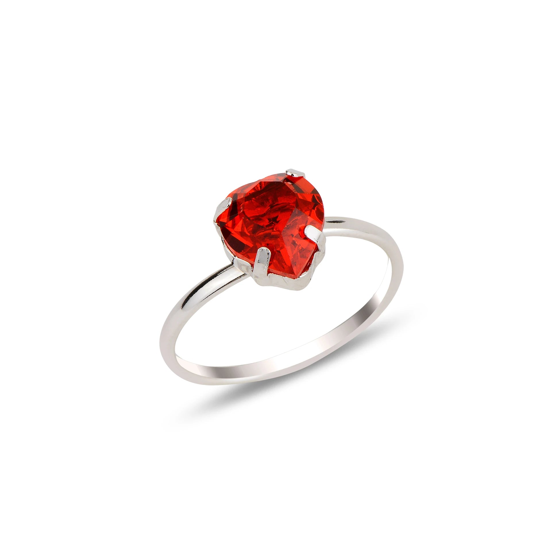 Swarovski Crystal 925 Sterling Silver Ring - Bezel & Prong Set Love Symbol