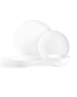 New Bone China 6-Person Dinner Set - Mirage White & Silver Design