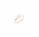 925 Sterling Silver Star Ring with Zircon - Rose Plated & Adjustable