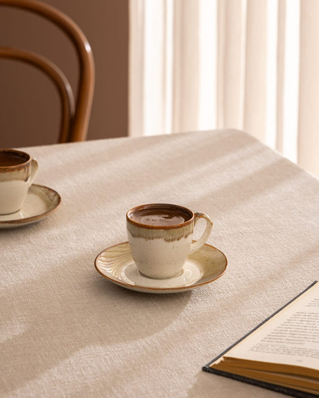 Porcelain 6-Person Coffee Cup Set - Mathilda Classic Design