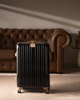 Polycarbonate Suitcase - Modern Black & Beige Medium Travel