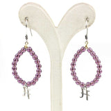Premium 925 Sterling Silver Amethyst Letter Earring