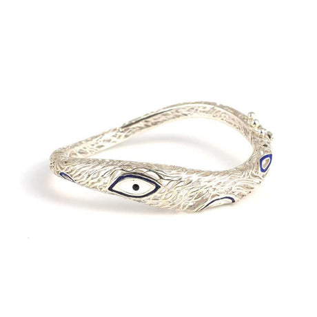 Artisan 925 Sterling Silver Enamel Filigree Bangle