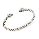 925 Sterling Silver Men's Bracelet - Twisted Bear Head Design