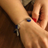 Sterling Silver Lapis Lazuli Dangle Bracelet - Elegant Gemstone