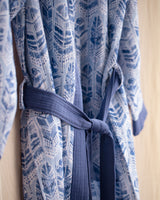 100% Cotton Muslin Women's Robe - Striped