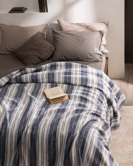 Nanny Double Bed Blanket - Gray and Indigo