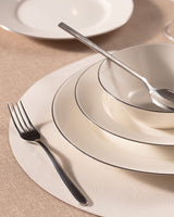 New Bone China 6-Person Dinner Set - Gold & Platinum Rim